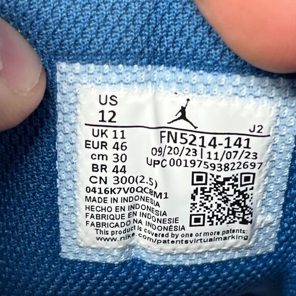 Nike Air Jordan 1 Low SE White Industrial Blue Shoes Mens 12 FN5214-141